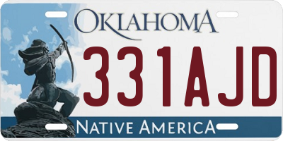OK license plate 331AJD