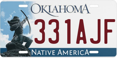 OK license plate 331AJF