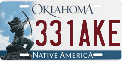 OK license plate 331AKE