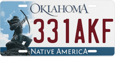 OK license plate 331AKF