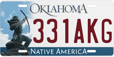 OK license plate 331AKG