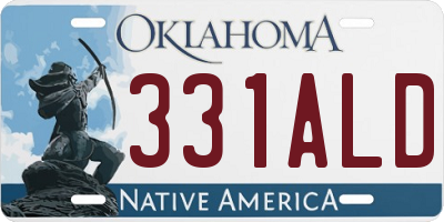 OK license plate 331ALD