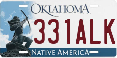 OK license plate 331ALK