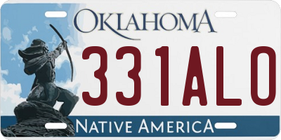 OK license plate 331ALO