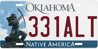 OK license plate 331ALT