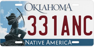 OK license plate 331ANC