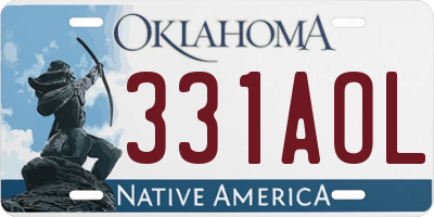 OK license plate 331AOL