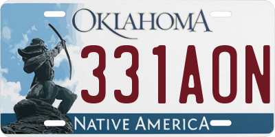 OK license plate 331AON
