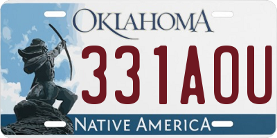 OK license plate 331AOU