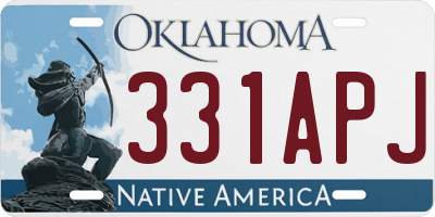 OK license plate 331APJ