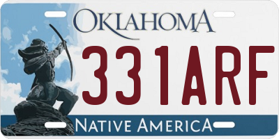 OK license plate 331ARF