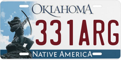 OK license plate 331ARG