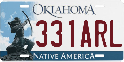 OK license plate 331ARL