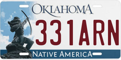OK license plate 331ARN