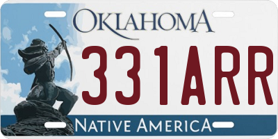 OK license plate 331ARR