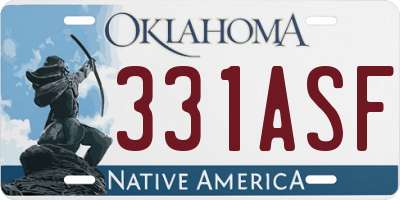 OK license plate 331ASF