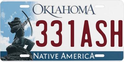 OK license plate 331ASH