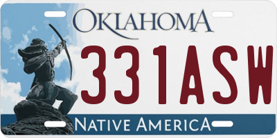 OK license plate 331ASW
