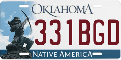 OK license plate 331BGD