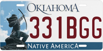 OK license plate 331BGG