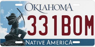 OK license plate 331BOM