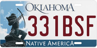OK license plate 331BSF