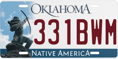 OK license plate 331BWM