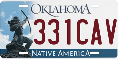 OK license plate 331CAV
