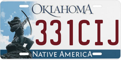 OK license plate 331CIJ