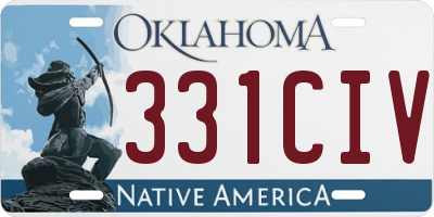 OK license plate 331CIV