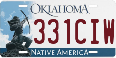 OK license plate 331CIW