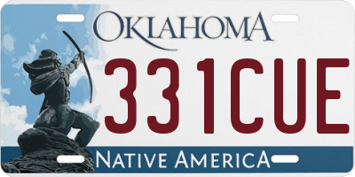 OK license plate 331CUE