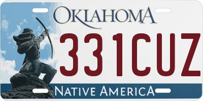 OK license plate 331CUZ