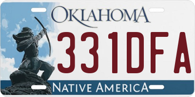 OK license plate 331DFA