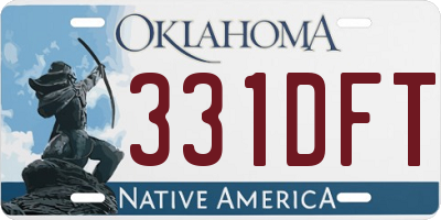 OK license plate 331DFT