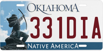 OK license plate 331DIA