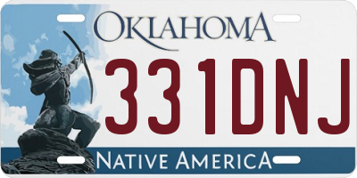 OK license plate 331DNJ