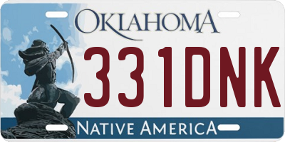 OK license plate 331DNK