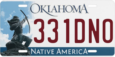 OK license plate 331DNO