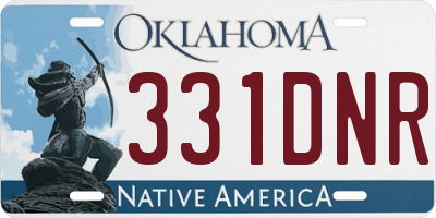 OK license plate 331DNR