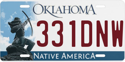 OK license plate 331DNW