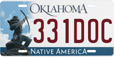 OK license plate 331DOC