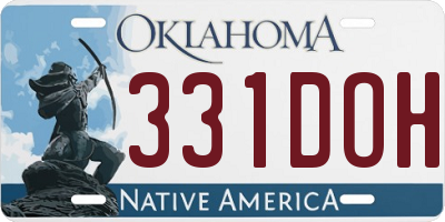 OK license plate 331DOH