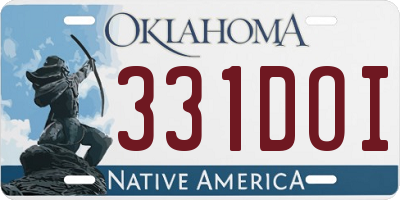 OK license plate 331DOI