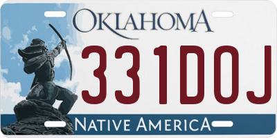 OK license plate 331DOJ