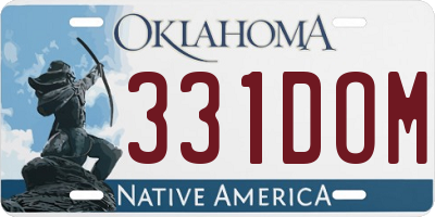 OK license plate 331DOM