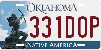 OK license plate 331DOP