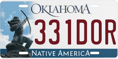 OK license plate 331DOR