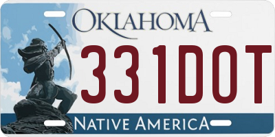 OK license plate 331DOT