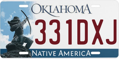OK license plate 331DXJ